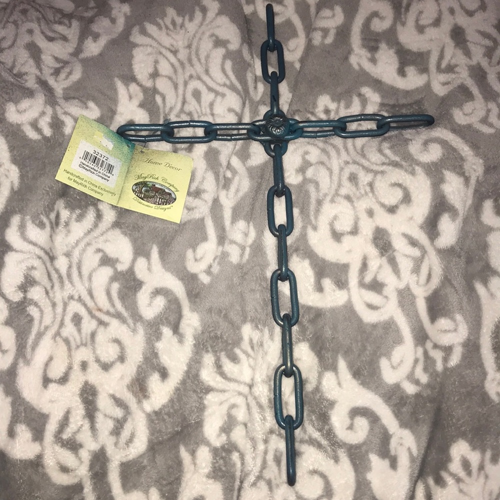 Blue chain-link cross